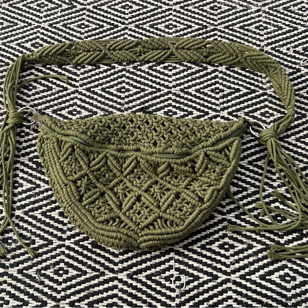 Green crossbody Fanny pack